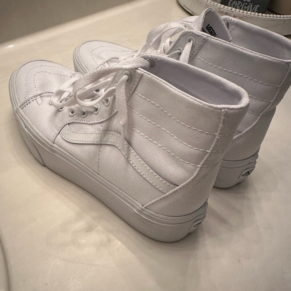Vans Women's White High-Top Platform Sneakers
